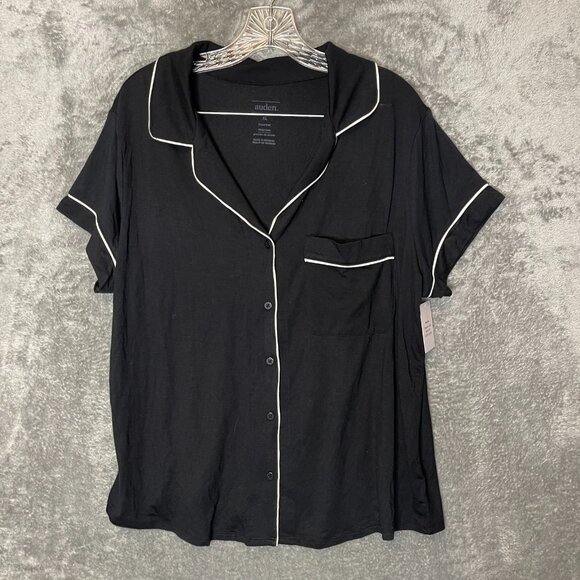 Auden Women Minimalist Cloud Knit Stretch Lightweight Button Pajama Shirt XL - Picture 1 of 8